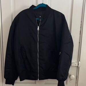 H&M Classic Black Bomber Jacket